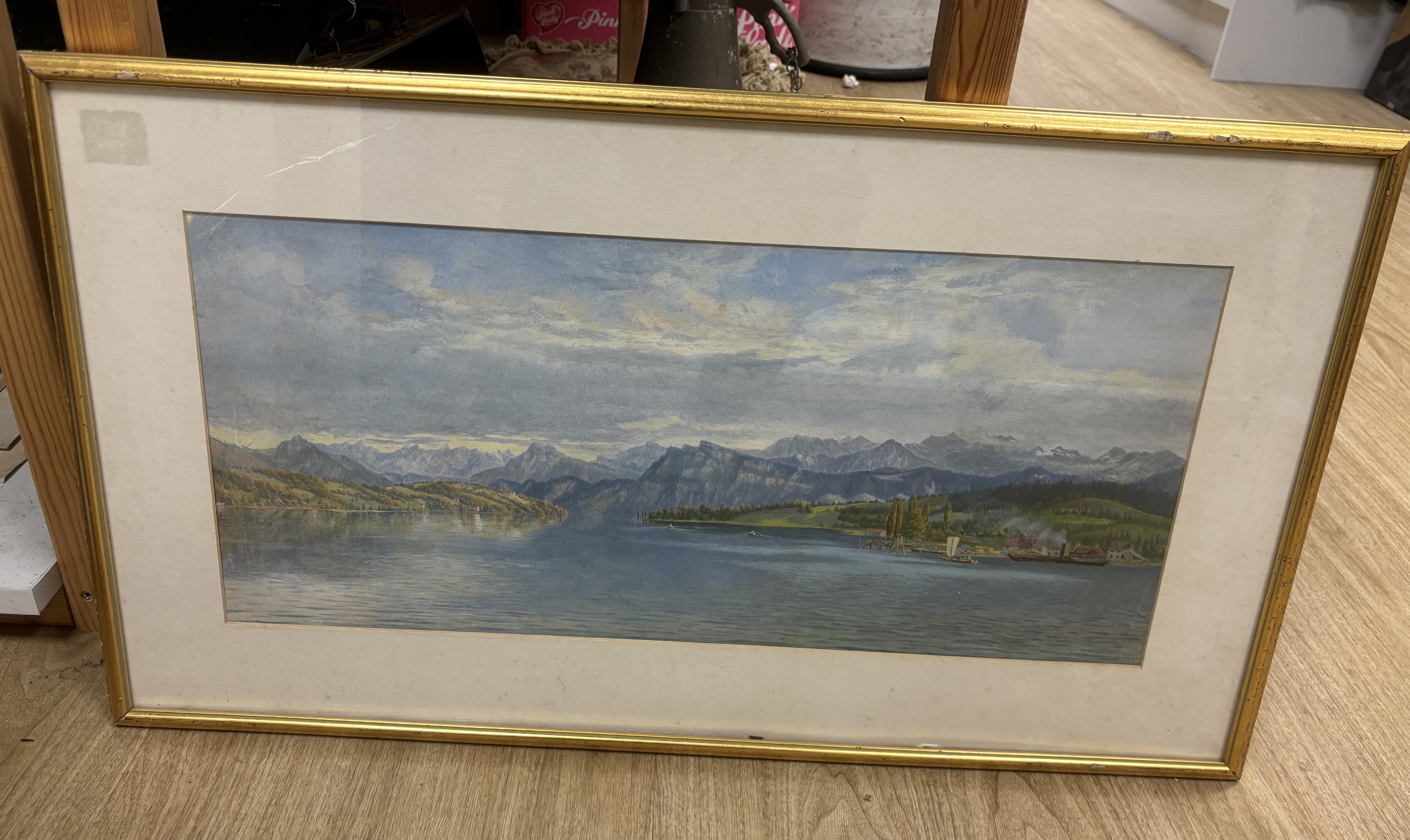 Early 20th Century English School, pencil and watercolour, A river gorge, monogrammed and dated 1923, 52 x 30cm, Gerald Leet (Illustrator, 1913-1998), mixed media, 'Phoenix', 49 x 52cm, both unframed, together with a Can